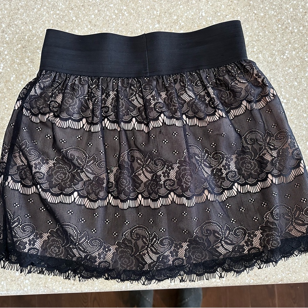 Xhilaration Black Floral Lace Mini Skirt